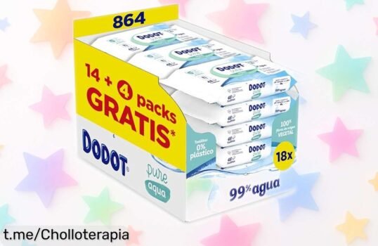 Toallitas Dodot Pure Aqua: 18 packs de frescura a precio rebajado, el super chollo que la piel sensible de tu bebé necesita. ¡Hazlo ahora, no lo dejes escapar!
