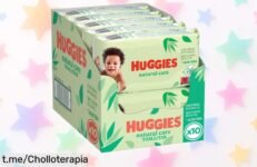 Toallitas Huggies Natural Care, suaves y hipoalergénicas: ¡nuevo precio rebajado, 560 unidades para cuidar la piel de tu familia! Siente la suavidad ahora mismo antes que se agoten.