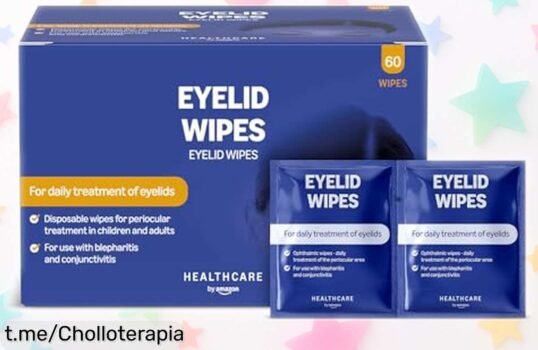 Toallitas limpiadoras para párpados Healthcare, súper chollo de 60 unidades que cuida tus ojos sensibles. ¡Límpialos y siéntete radiante ya antes de que se agoten!