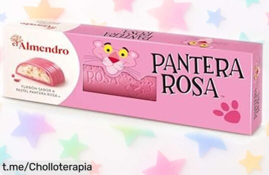 Turrón Praliné Pantera Rosa con chocolate blanco a un precio rebajado que te hará chuparte los dedos. ¡No dejes escapar este delicioso recuerdo de tradición española!