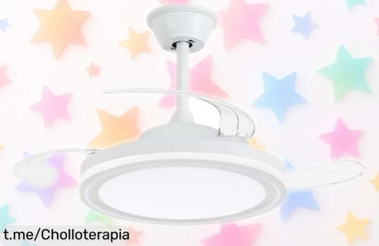 Ventilador de techo NARVI con luz LED, un ofertón rebajado que hará que tu casa brille y respire frescura. ¡No te quedes sin el tuyo!