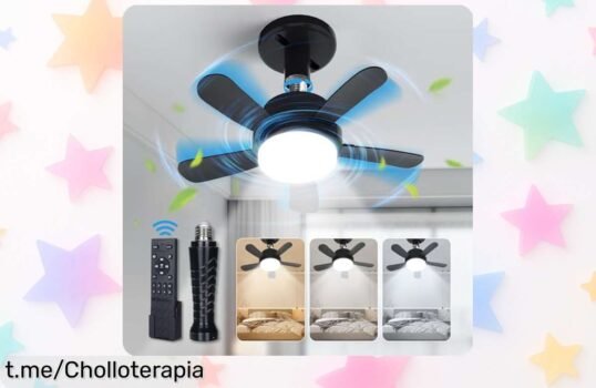 Ventilador de techo con luz LED y motor silencioso, ¡ofertón rebajado a precio loco! Aprovecha este super chollo para disfrutar del aire perfecto en casa sin esperar más.