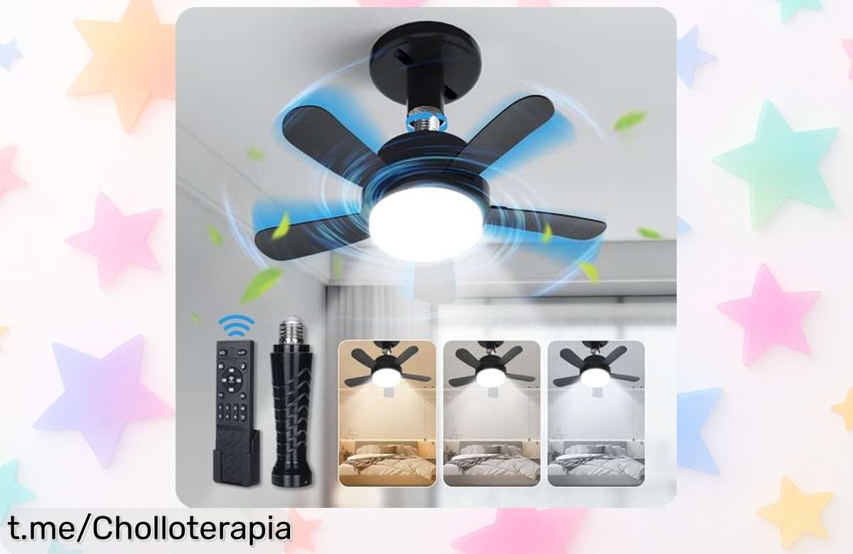 Ventilador de techo con luz LED y motor silencioso, ¡ofertón rebajado a precio loco! Aprovecha este super chollo para disfrutar del aire perfecto en casa sin esperar más.