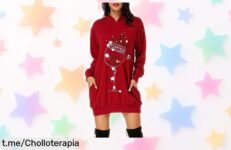 Vestido navideño mujer súper chollo con sudadera y falda deportiva, caída de precio brutal: ¡no te lo pierdas y deslumbra esta temporada!