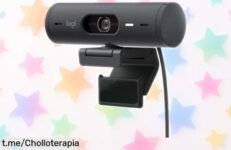 Webcam Brio 500 HD de Logitech con imagen nítida y micrófonos que eliminan ruido, ahora a precio rebajado ¡Aprovecha este super chollo para lucir fantástico en tus videollamadas!