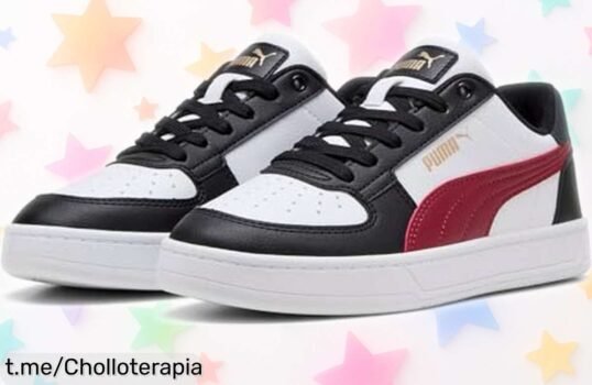 Zapatillas Puma Caven Jr en negro y rojo, ¡rebajadas a un precio increíble! Corre por las tuyas antes de que se agoten y siente la diferencia al pisar con fuerza.