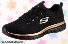 Zapatillas Skechers para mujer con suela ultra ligera, ahora muy rebajadas. Corre antes de que se agoten y siente la confianza en cada paso con estilo y elegancia que no te puedes perder.