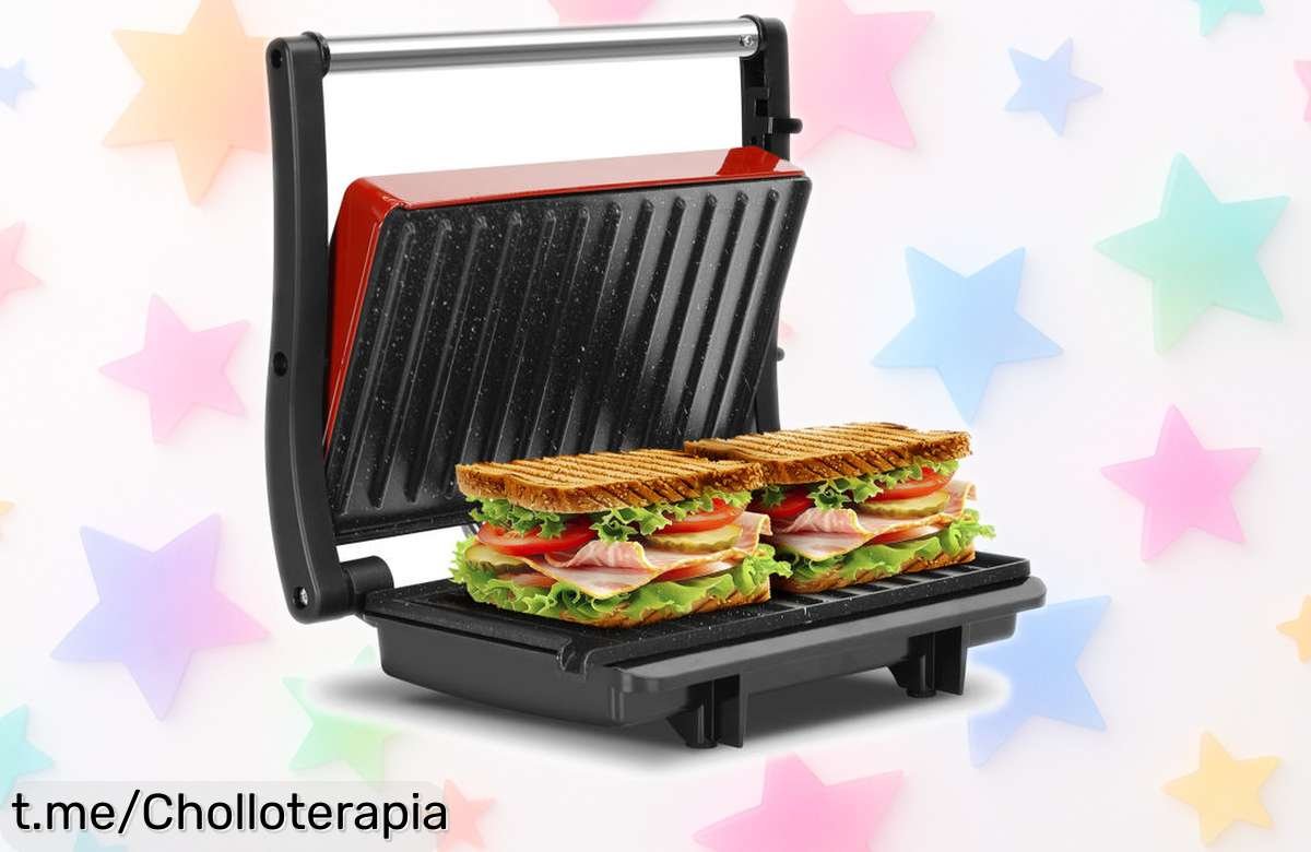 Descubre la sandwicera y paniniera eléctrica con apertura de 180º, ¡un super chollo a precio rebajado que hará tus cenas rápidas e irresistibles! Aprovecha antes de que desaparezca.