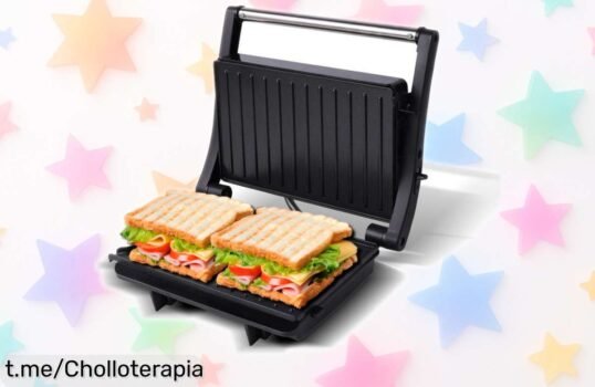 Grill multifunción con placas antiadherentes y apertura de 180º a precio rebajado, ¡aprovecha este super chollo y dale un delicioso giro a tus comidas ya!