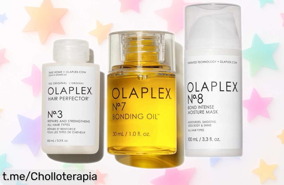 Pack reparación pro con Olaplex Nº3, Nº7 y Nº8: ¡Hidrata, brilla y reconstruye tu cabello al mejor precio rebajado! Este chollo no se repite, luce espectacular ya y enamórate de ti misma.