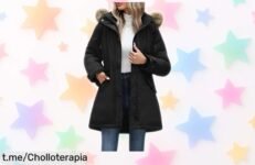 Abrigo parka mujer Vancavoo con capucha cálida y piel extraíble, un super chollo para enfrentar el frío extremo. ¡Aprovecha esta oferta antes de que se agoten y disfruta sin miedos!