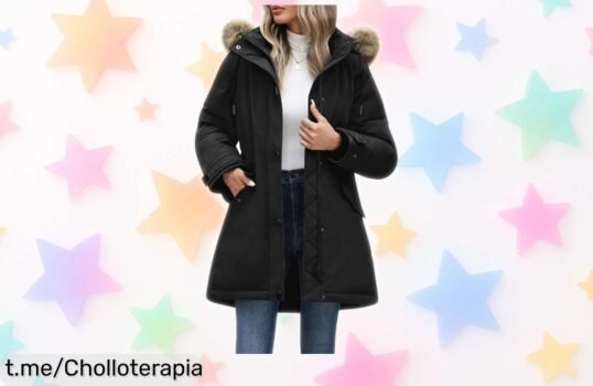 Abrigo parka mujer Vancavoo con capucha cálida y piel extraíble, un super chollo para enfrentar el frío extremo. ¡Aprovecha esta oferta antes de que se agoten y disfruta sin miedos!