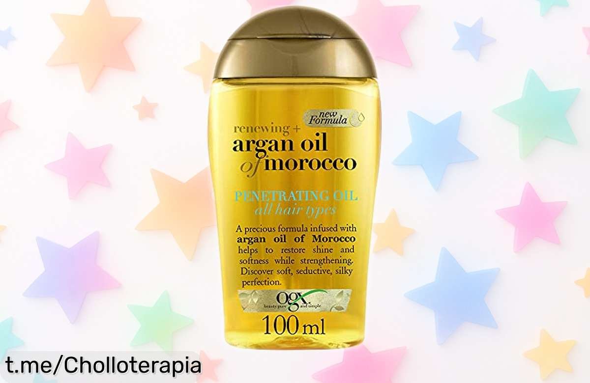 Aceite penetrante OGX con argán para pelo seco y dañado a precio rebajado, corre que se acaban, ¡tu melena sedosa te lo agradecerá!