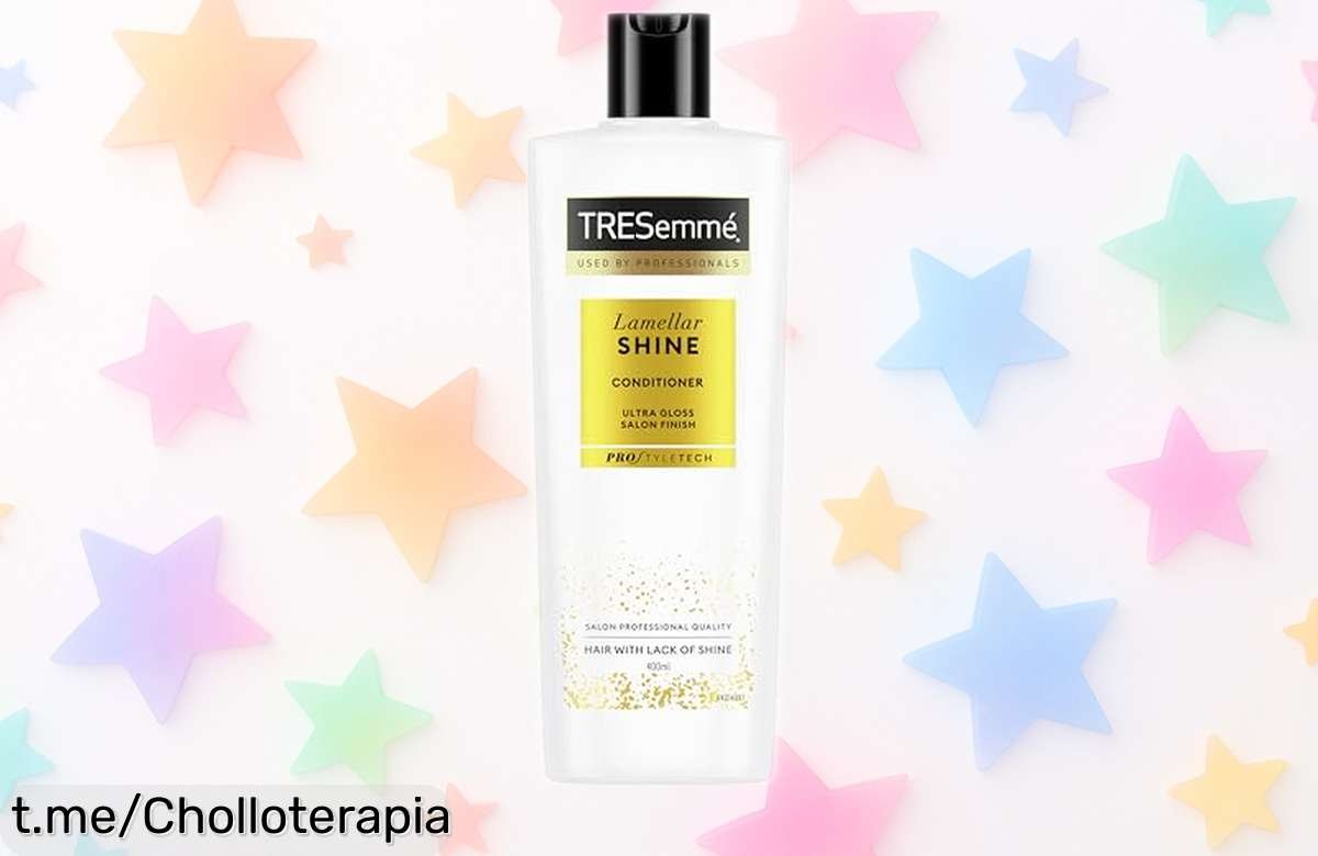 Acondicionador TRESemmé Lamellar Shine que transforma tu cabello en un brillo de salón, ¡rebajado por tiempo limitado! No dejes pasar esta oportunidad para mimarte.