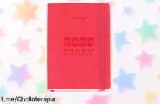 Agenda anual 2026 pocket rosa con vista semanal, chollo rebajado para que organices tu año con alegría y pegatinas; ¡aprovecha esta oportunidad única antes de que se esfume!