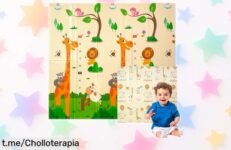 Alfombra bebé Edibaby, reversible y plegable, súper chollo a precio rebajado para que tu pequeño juegue feliz mientras tú te ahorras tiempo en limpieza ¡Compra ya y disfruta sin preocupaciones!
