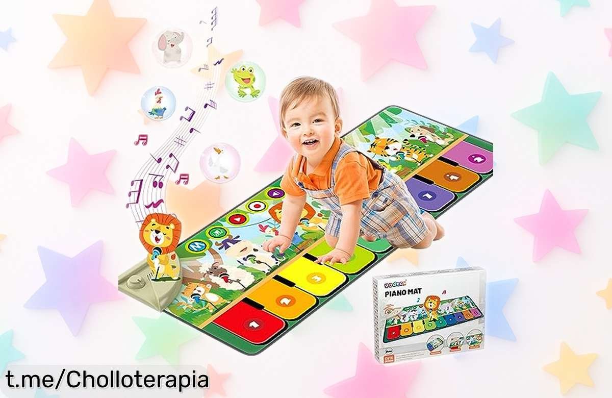 Alfombra musical de piano para bebés con 10 animales y 19 canciones, ¡rebaja única que despierta la imaginación de tus peques! No dejes pasar esta oportunidad clara.