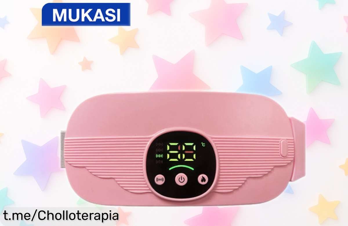 Almohadilla térmica menstrual Mukasi con 4 niveles de calor y masaje a un super chollo que no durará, ¡date el gusto y despídete del dolor en esos días difíciles!