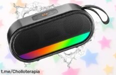 Altavoz Bluetooth portátil con luz LED que anima tus fiestas, rebajado a un precio loco. ¡Corre que vuelan y vive cada ritmo como nunca!
