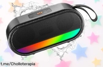 Altavoz Bluetooth portátil con luz LED que anima tus fiestas, rebajado a un precio loco. ¡Corre que vuelan y vive cada ritmo como nunca!