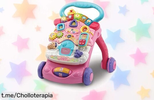 Andador andandín 2 en 1 VTech con luces y música: ¡super chollo para que tu bebé dé sus primeros pasos con alegría! Aprovecha ahora este precio rebajado antes de que se acabe.