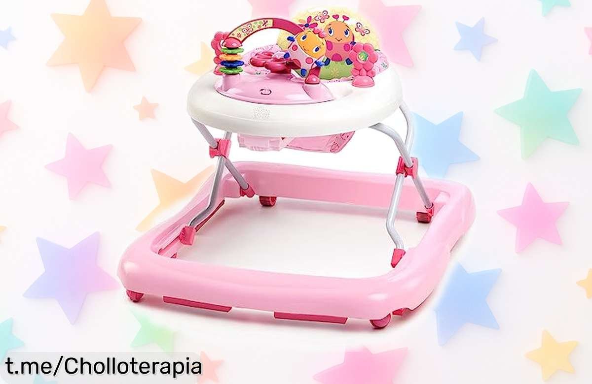 Andador rosado Bright Starts con luces y sonidos, ¡deja que tu bebé sonría mientras crece! Aprovecha esta rebaja única para hacerlo muy feliz hoy mismo.