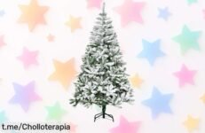 Árbol de Navidad artificial con nieve y 750 ramas, ignífugo y de 180 cm: ¡super chollo rebajado para que tu hogar brille estas fiestas! Aprovecha antes de que se acabe la magia.