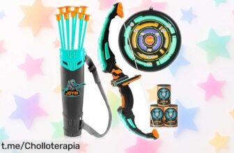 Arco y flechas JOYIN con luz LED, super chollo de diversión segura y duradera para que tus peques vivan aventuras inolvidables. ¡No te lo pierdas!