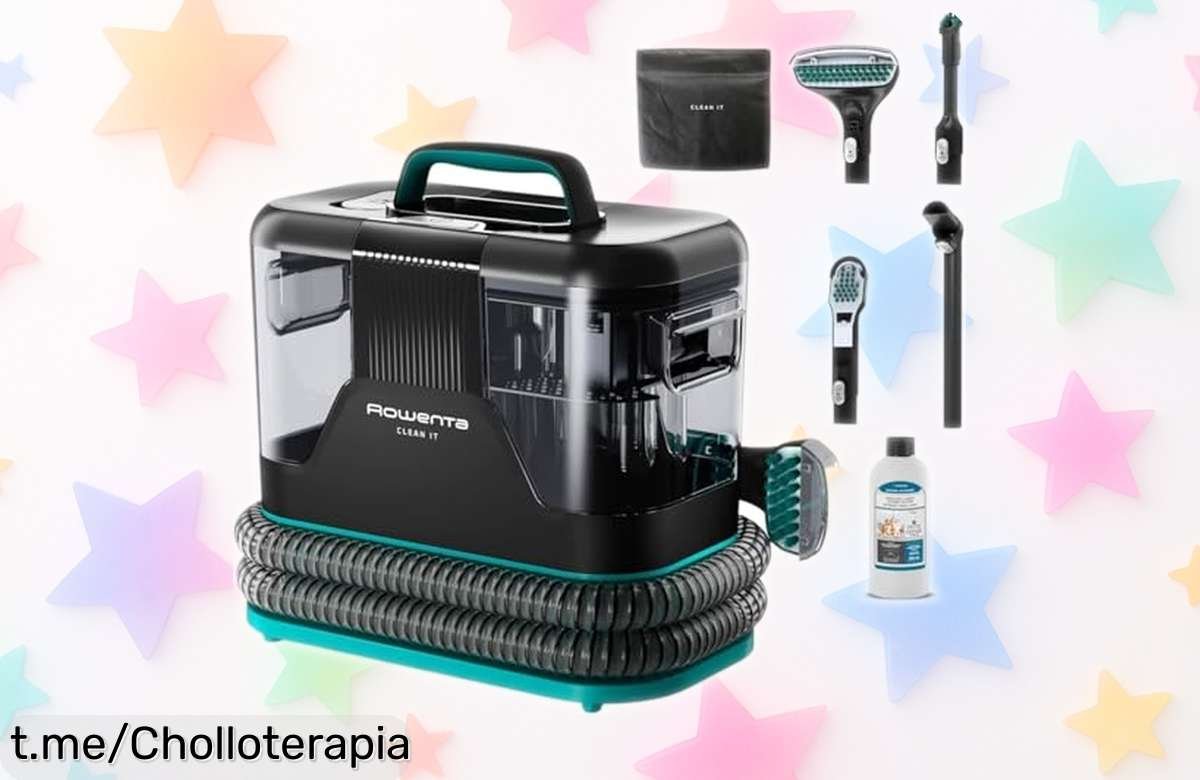 Aspirador de tapicerías Rowenta Clean It: limpieza fácil y rápida con 6 accesorios, ahora a un precio rebajado que te hará sonreír. ¡No lo dejes pasar y dale amor a tu hogar ya!