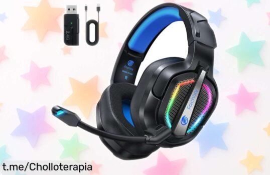 Auriculares gaming inalámbricos fachixy con batería de 50 horas, precio rebajado para que tus partidas sean épicas. Aprovecha este súper chollo y juega sin límites ya mismo.