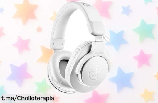 Auriculares inalámbricos AudioTechnica con sonido pro y 60 horas de música a un precio rebajado que no podrás dejar escapar ¡Haz vibrar tus emociones en cada nota!