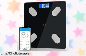 Báscula digital de baño Diboniur con 12 mediciones precisas y conexión móvil, ¡super chollo a precio rebajado para que cuides tu salud y te sientas genial hoy mismo!