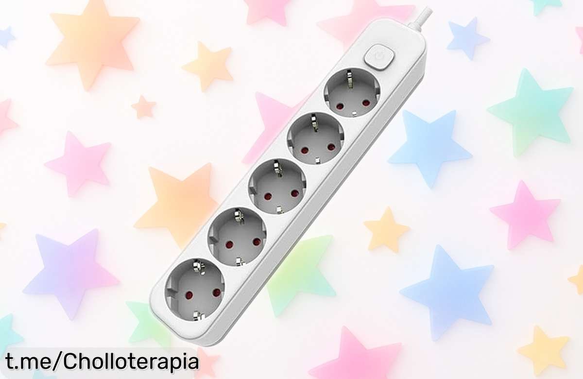 Base múltiple de 5 tomas con cable largo, precios muy bajos para que conectes sin enredos y organizando tu espacio. ¡Hazte con ella antes de que se agote esta oferta!