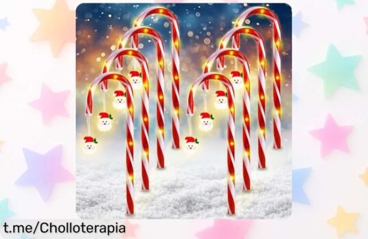 Bastones de caramelo LED con 8 luces: ¡Mágica decoración navideña a precio rebajado! Ilumina tu jardín y crea momentos inolvidables estas fiestas. ¡Aprovecha este super chollo ya!