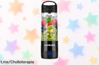 Batidora portátil Nutribullet Tritan con cuchilla de acero inoxidable y vaso de 475 ml a un precio rebajado ¡Siente la energía del día al instante, corre que vuelan!