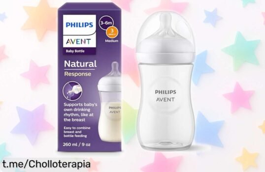 Biberón Natural Response Philips Avent para bebés, el aliado contra cólicos que suelta leche solo cuando tu peque lo desea, ¡ahora a precio rebajado! No dejes pasar esta oferta y compra ya.