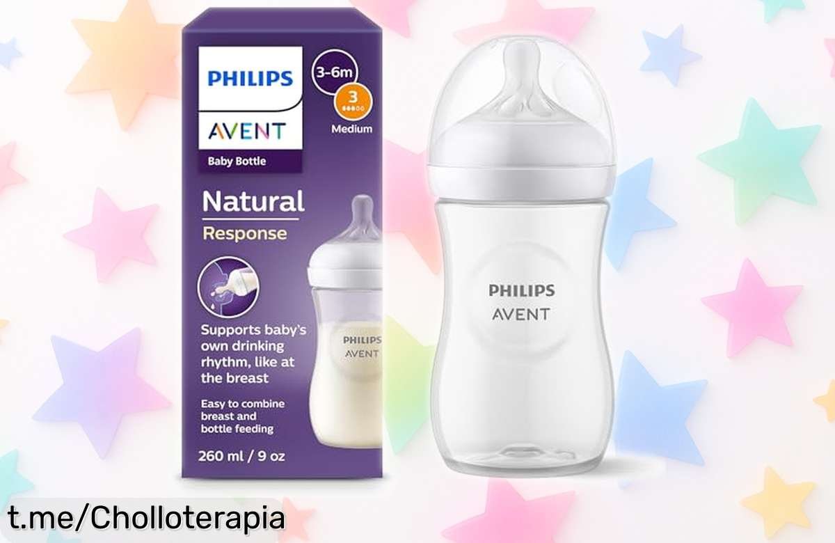 Biberón Natural Response Philips Avent para bebés, el aliado contra cólicos que suelta leche solo cuando tu peque lo desea, ¡ahora a precio rebajado! No dejes pasar esta oferta y compra ya.