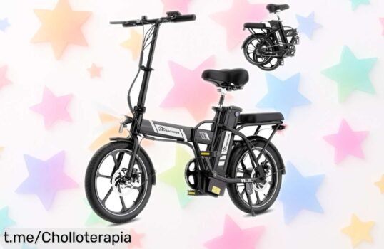 Bici eléctrica plegable de potente motor que te llevará hasta 60 km: aprovecha este super chollo y siente la aventura en cada pedaleo, ¡no esperes más!