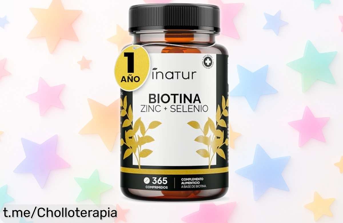 Biotina alta potencia con zinc y selenio para cabello, piel y uñas en oferta rebajadísima: ¡fortalece desde la raíz y da energía natural! No dejes escapar este super chollo que vuela.