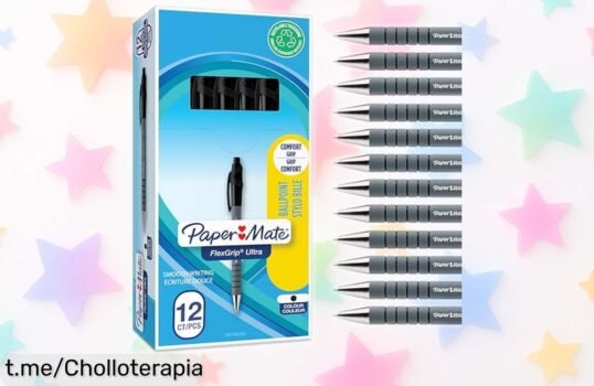 Bolígrafo retráctil Paper Mate Flexgrip ultra: ¡Escribe sin esfuerzo y llévate una caja de 12 a un precio rebajado que no puedes dejar pasar! ✍️ Dale vida a tus ideas ya mismo.
