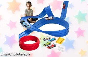 Bolsa de red con pista flexible y mini coche DIY para niños, rebajada a un precio loco que hará brillar la sonrisa y la imaginación de los peques. ¡No te quedes sin el tuyo!