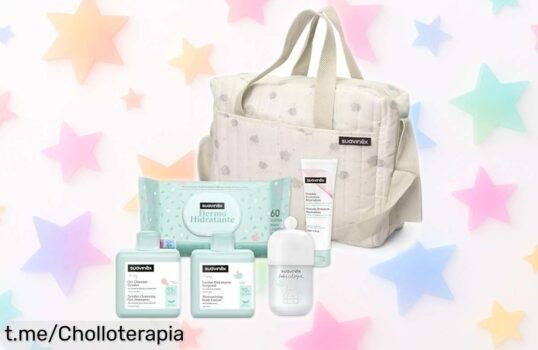 Bolso carro bebé Suavinex con kit cosmético completo para piel sensible, ¡rebajado a un precio loco! No dejes escapar este chollo ideal para tu peque hoy mismo.