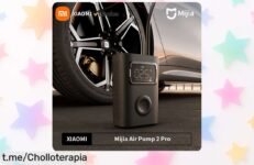 Bomba de aire portátil Xiaomi Mi para moto, coche y fútbol a precio rebajadísimo; infla fácil y rápido. ¡No te quedes sin la tuya antes de que se agoten!
