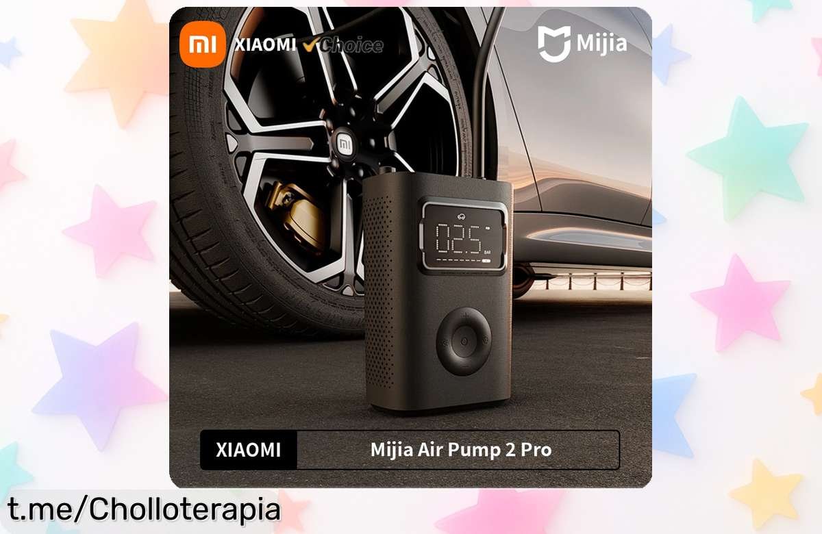 Bomba de aire portátil Xiaomi Mi para moto, coche y fútbol a precio rebajadísimo; infla fácil y rápido. ¡No te quedes sin la tuya antes de que se agoten!