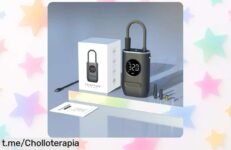 Bomba infladora portátil inalámbrica para coche con pantalla digital, ahora a un precio loco; ¡no te quedes tirado y asegura tus viajes con este super chollo!