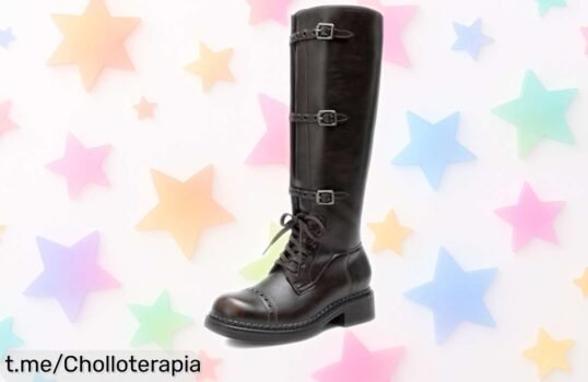 Botas altas de mujer con cordones y cremallera, ¡precio rebajado que no te puedes perder! Destaca hoy mismo y siente el poder en cada paso.
