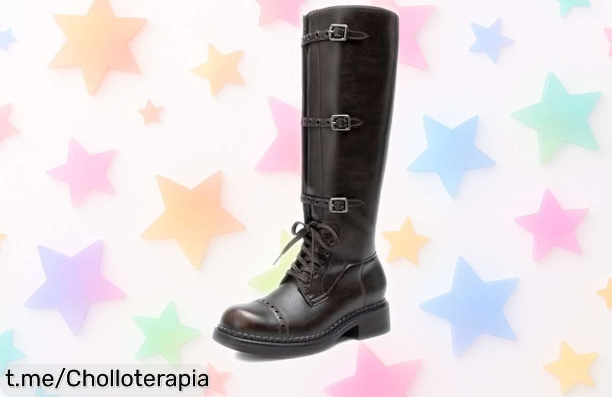 Botas altas de mujer con cordones y cremallera, ¡precio rebajado que no te puedes perder! Destaca hoy mismo y siente el poder en cada paso.