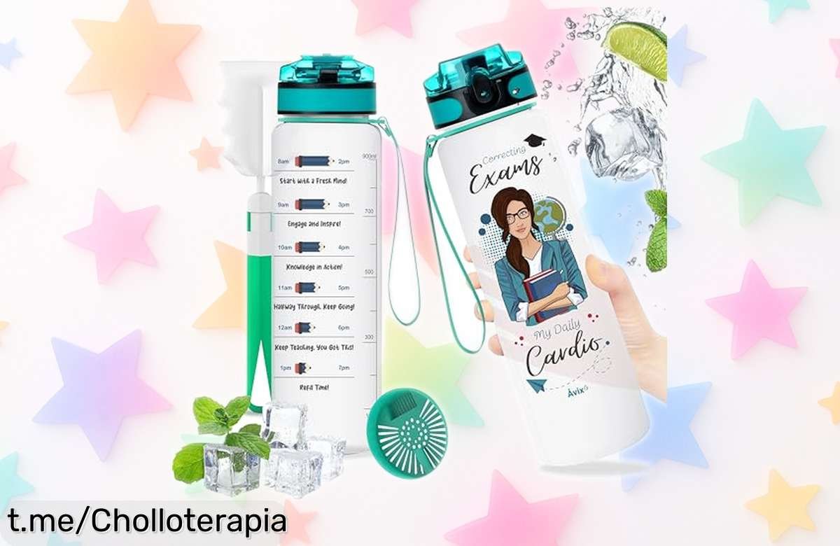 Botella Tritan de 1L con filtro y cepillo incluido, un super chollo que transforma tus bebidas en alegría. ¡Hazte con ella antes de que se acabe!