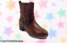 Botines de tacón medio JZ Hermanos con hebilla y cremallera, oferta limitada que elevará tu estilo a otro nivel ¡No dejes pasar este super chollo, vuélalos ya!