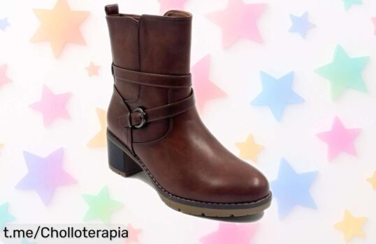 Botines de tacón medio JZ Hermanos con hebilla y cremallera, oferta limitada que elevará tu estilo a otro nivel ¡No dejes pasar este super chollo, vuélalos ya!